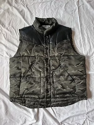 True Religion Camo Puffer Vest Authentic XXXL 3XL Leather Shoulder PERFECT SHAPE • $53.48