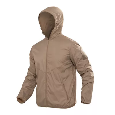 Army Mens Lightweight Jacket Military Quick Dry Combat Hiking Casual Coat Hooded • $22.99