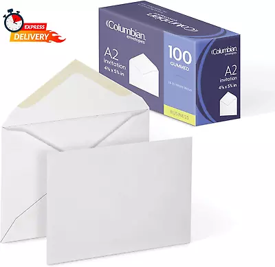Columbian Invitation Envelopes A2 4-3/8 X 5-3/4 Inches White 100 Per Box (C • $15.13