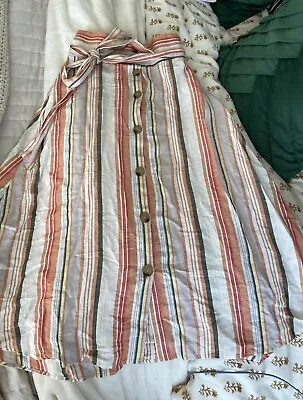 Target A New Day Button Front A Line Skirt Striped Sz S • £14.46