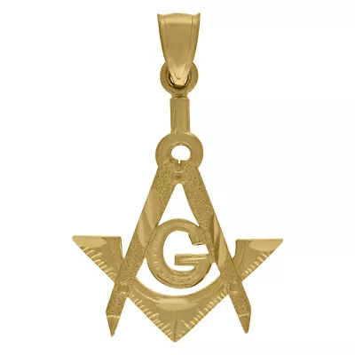 10K Yellow Gold Freemasonry Masonic Charm Pendant For Her 2.4g • $248