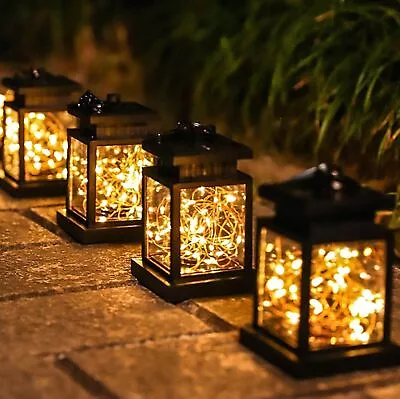 £19.99 • Buy Waterproof LED Solar Powered Hanging Lantern Lights Outdoor Garden Table Lamp