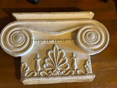 $45 • Buy Vintage Flat Column Capital Horse Hair Plaster Ornate Architectural Salvage