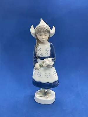 B&G Royal Copenhagen 1989 Porcelain Figurine Anneke Denmark Dutch Girl/Tulips • $65