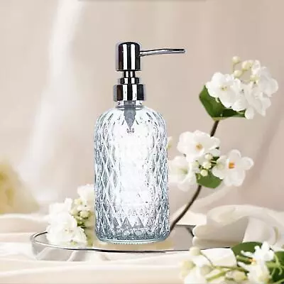 Clear Glass Hand Dish Soap Dispenser Body Wash Dispenser For Laundry Home • £12.17