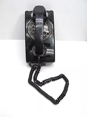 Western Electric Bell Telephone Vtg Wall Mount Rotary Phone 1970s Black UNTESTED • $49.41