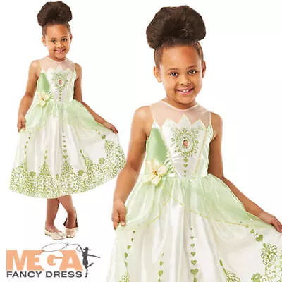 Tiana Girls Fancy Dress Disney Princess And The Frog Fairy Tale Kids Costume • £7.99