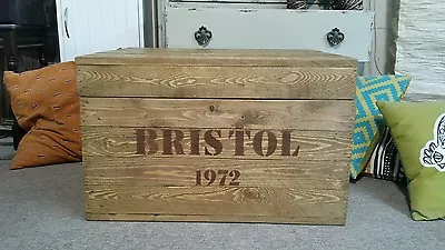 Wooden Trunk Chest Blanket Box Coffee Table Rustic Style TV Stand Storage • £100