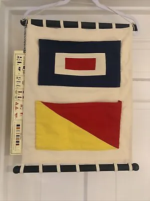 WALL HANGING Marine Nautical Signal Flag Cloth Storage Pockets Boat Decoration • £4.77