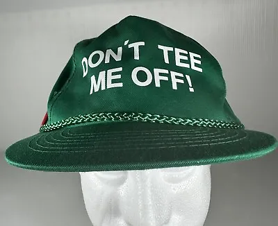 VTG Novelty  Don't Tee Me Off!   Golf Cap Hat With 3 Tees Holder Green Papel • $11.96