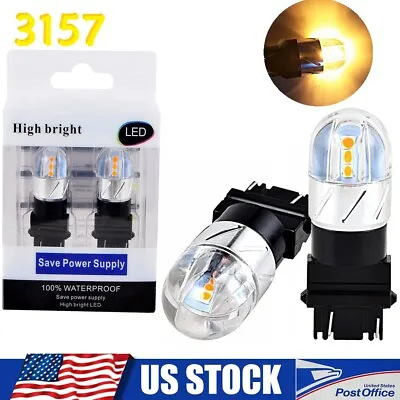 $8.32 • Buy For Ford F-150 04-14 Yellow LED Parking Turn Signal Brake Lights 2x 3157 Bulbs
