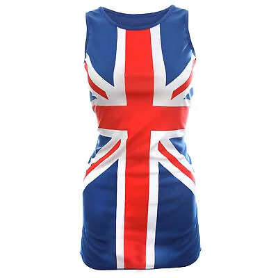 Ladies Union Jack Fancy Dress Costume Coronation Royal 90's Pop Star Flag Dress • £14.99