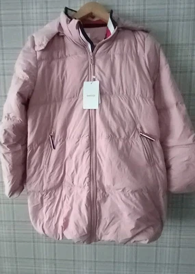 Girls Height 160cm Pink Hooded Padded Puffer 90% White Duck Down.DAROSS €69.99 • £9.99