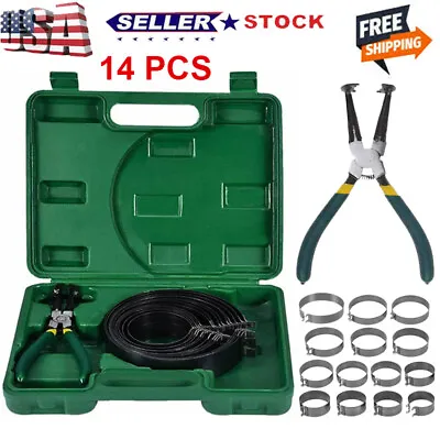 Motorcycle Car Engine Piston Ring Compressor Installer Plier + 14 Bands Tool Set • $25