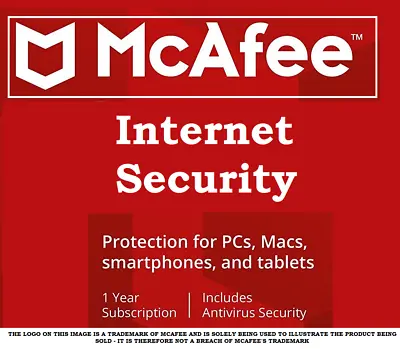 McAfee Internet Security 2023 Anti Virus Software 1 Year 10 Devices - New • $9.64