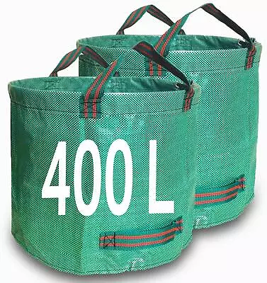 Garden Waste Bags 400L X 2 Heavy Duty Garden Bags Reusable Sacks With Handles • £16.58