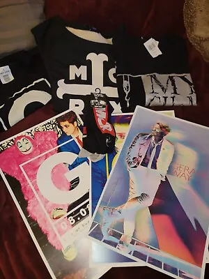 My Chemical Romance Lot! 7 ITEMS! 3 Shirts + 3 POSTERS + SOCKS Gerard Way Mikey • $199.99