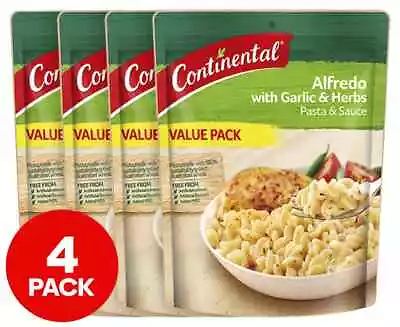 4 X Continental Pasta & Sauce Alfredo Garlic & Herb Value Pack 145g • $19.88