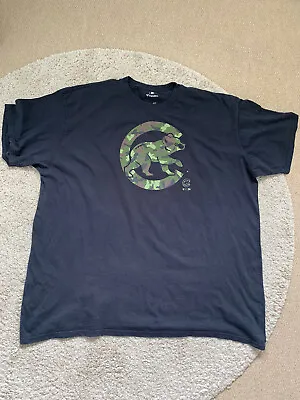 £7 • Buy Fanatic’s Chicago Cubs T Shirt Size 4XLB Black Camo Logo Graphics
