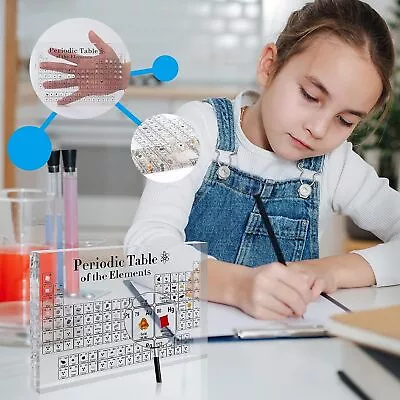 Periodic Table Of Elements A Clear Acrylic Display Block Ornaments Student Gifts • £9.45