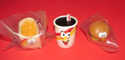 Vintage McDonalds Happy Meal Drink Cup Hamburger  & French Fries On Wheels 1989 • $11.99
