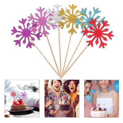 £5.58 • Buy 60 Pcs Snowflake Card Christmas Cake Decoration Decorations Insert Card Child