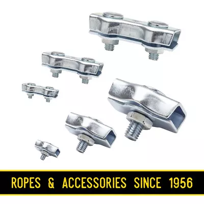 Wire Rope Clamp Simplex Duplex Galvanised Zinc Plated 2mm 3mm 4mm 5mm 6mm 8mm • £0.99