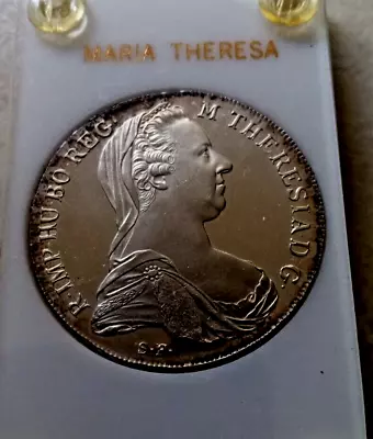 1780 S.F.  Maria Theresa Silver Thaler Restrike Coin (1853-Present ) UNC Details • $69.99