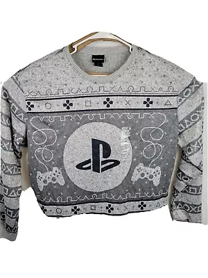 New PlayStation XL X-Large Ugly Christmas Sweater Think Geek Grey Play Station • $32.95