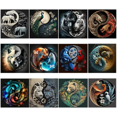 $5.29 • Buy 5D Full Drill Diamond Tai Chi Animal Painting Art Embroidery Cross Stitch Kits