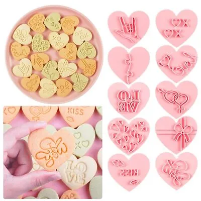 £6.96 • Buy Plunger Baking Mould Biscuit Mold Love Heart Cookie Cutter Valentine's Day