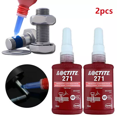 2PCS LOCTITE 271 - High Strength-THREADLOCK-All Metal Screw Adhesive Glue 50 ML • $14.88