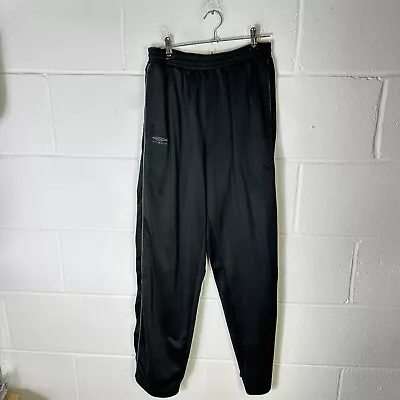 Vintage Umbro Tracksuit Bottoms Mens Medium Black Grey Retro Spell Out 00s Y2K • £10.58