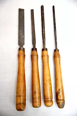 Vintage D.R. Barton Gouge Chisels Slick Framing Lathe Tool Set Of 4 • $149.99