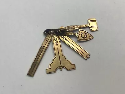 Vintage 14K Solid Yellow Gold Masonic Pendant Charms Freemason Tools Rare • $169.95