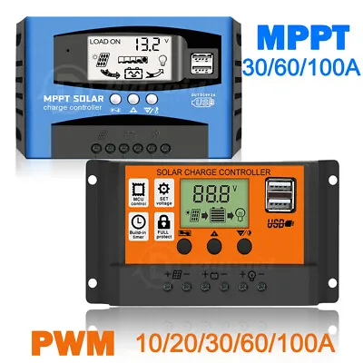 12/24V 30/100A MPPT Solar Charge Controller Panel Battery LCD Regulator Dual USB • $9.99