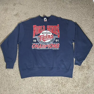 Vintage Minnesota Twins 1991 World Series Crewneck Sweatshirt Men’s Size Xl • $25