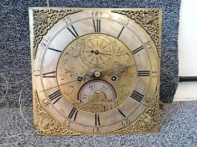 Antique Welsh Brass Longcase Clock Dial & Movement 12  Square 18th Century • £150