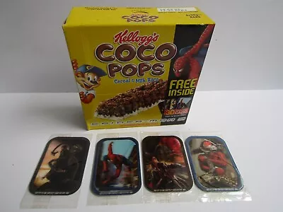 Kelloggs 2003 Coco Pops Cereal Bar  Box  (Empty) Set Of 4 3d Spider-Man 2 Cards • £11.99