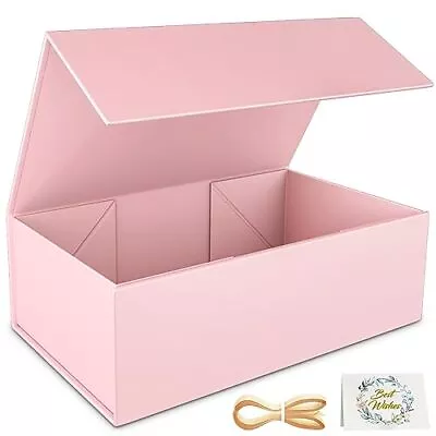 Pink Gift Box 12x6x4'' Gift Box For Presents With Lids Magnetic Closure Rect... • $18.76