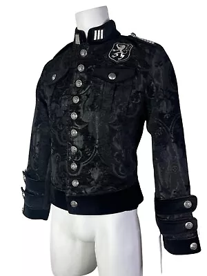 Shrine Gothic Royal Marine Black Tapestry Jacket Military Uniform Band Steampunk • $299.99