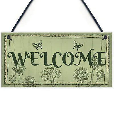 Welcome Sign Front Door Shed Garden SummerHouse Plaque Home Decor Friend Gift • £3.99