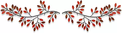 2 Pieces Metal Tree Leaf Wall Decor Vine Olive Branch Leaf Wall Vintage Color • $23.04