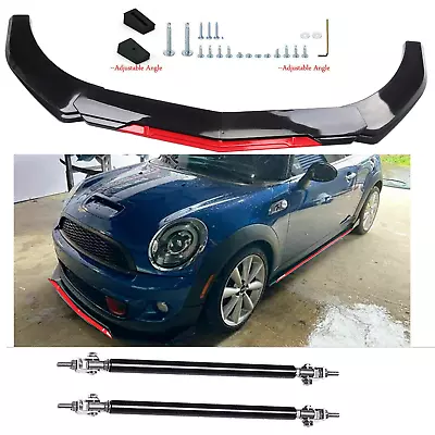 For Mini Cooper Front Bumper Lip Spoiler Splitter Body+Strut Rods Body Kits • $129.99