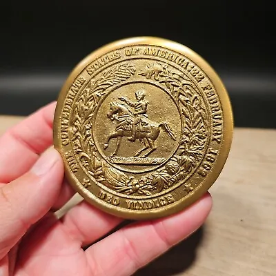 Antique Style Military Civil War CSA Brass Belt Buckle • $25