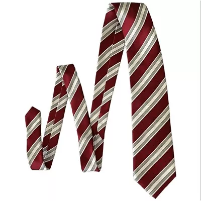 Donald Trump Signature Striped Red White Silk Mens Necktie Classic 3.5x60 MAGA • $29.89