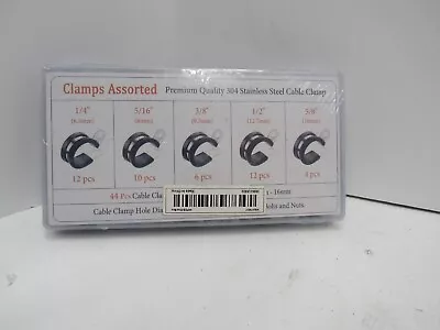 Strainless Steel Cable Clamp Cable Clamp Kit Diameter 1/4-3/4 (6-19mm) 44 Pcs • $9.66