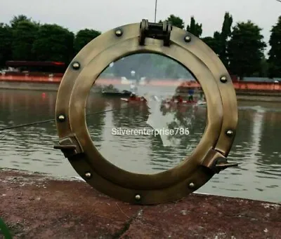 Nautical Antique Brass Porthole 12 Inch Ship Boat Window & Wall Porthole Decor • $39.99