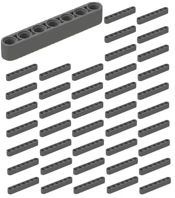 ☀️50x NEW LEGO Brick Dark Bluish Gray #32524 Technic Beam 1 X 7 Studless Holes  • $171.30