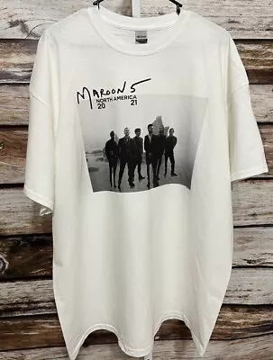 NWOT Maroon 5 2021 North American Tour Men's SZ 2XL White Double Sided T-shirt • $15